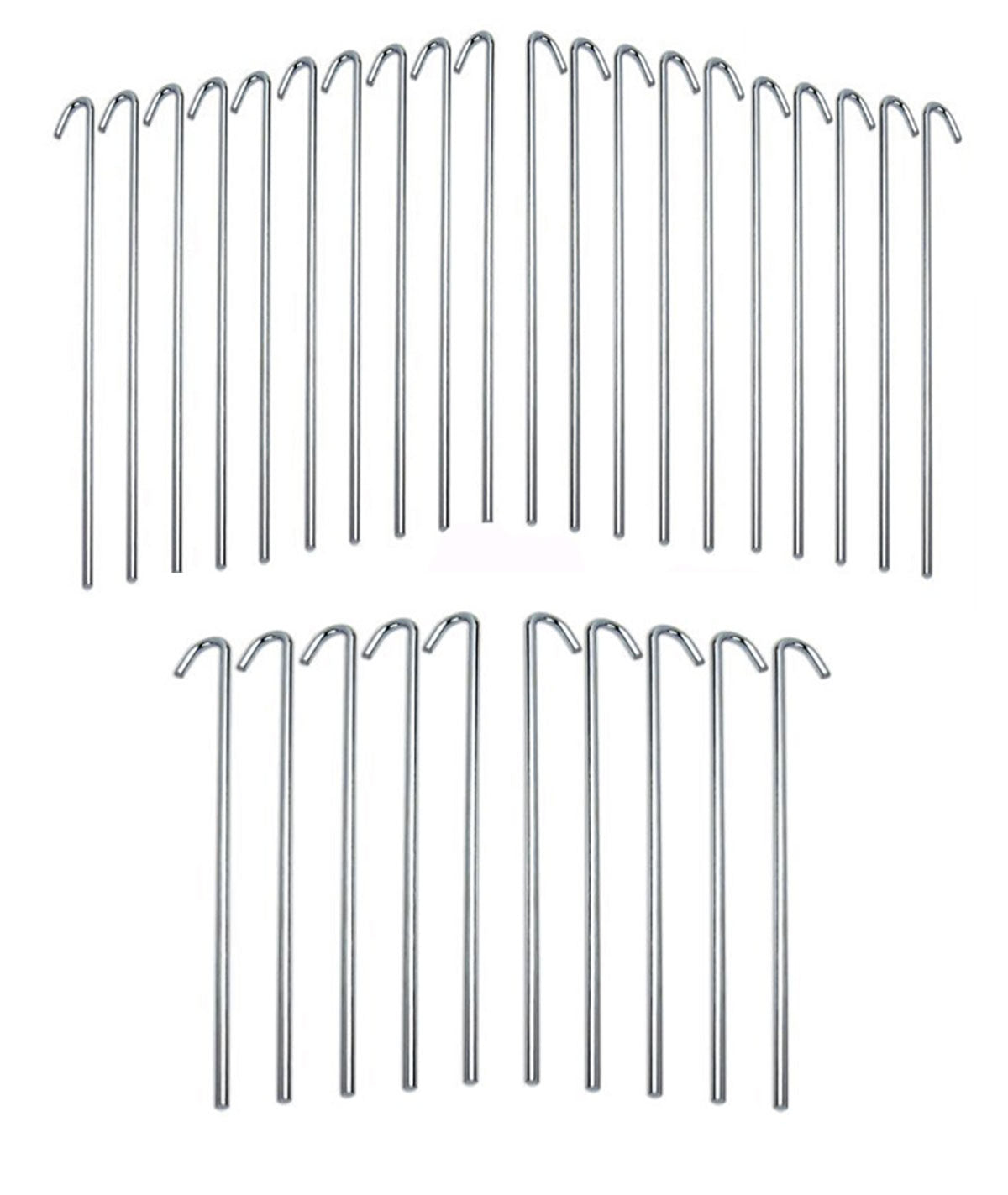 THE UM24 Set of 30-Piece Galvanized Steel Stake Camping Tent Pegs - Garden Stakes