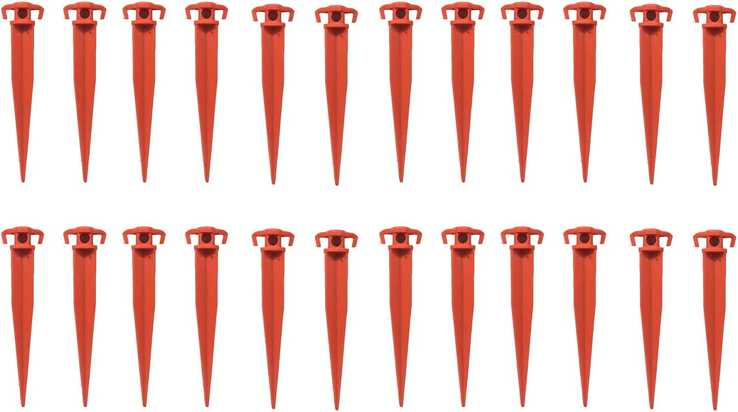 THE UM24 Pack of 4-11” Ground Stake Stick Strong Outdoor Camping Tent Or Garden Pegs– Orange 24PC