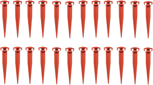 THE UM24 Pack of 4-11” Ground Stake Stick Strong Outdoor Camping Tent Or Garden Pegs– Orange 24PC